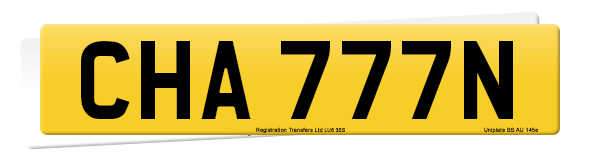 Registration number CHA 777N